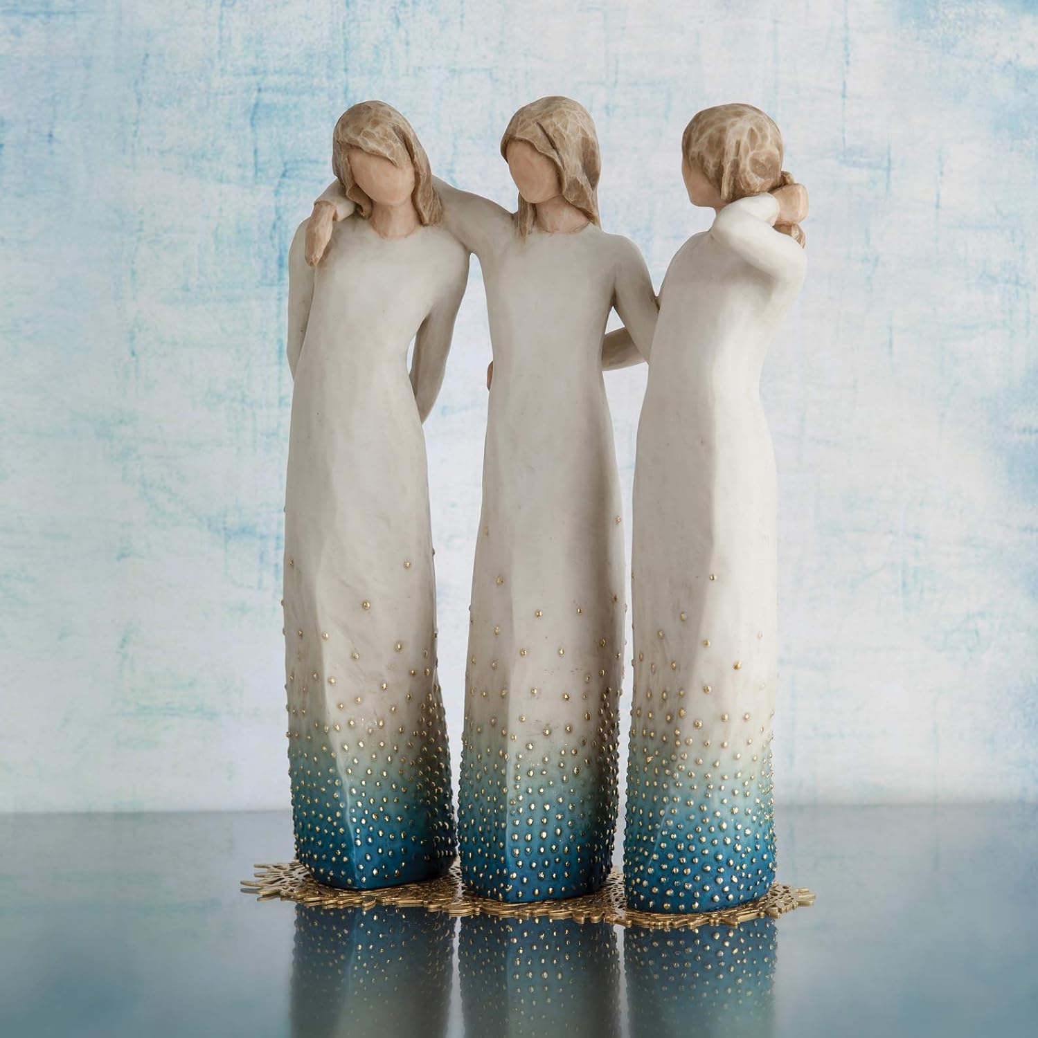 Willow Tree by My Side, from Each Other, Over The Years, we Gather Strength, Through Laughter and tears, Celebrates Friendships Among Women, Best Friends, Sisters, Sculpted Hand-Painted Figure