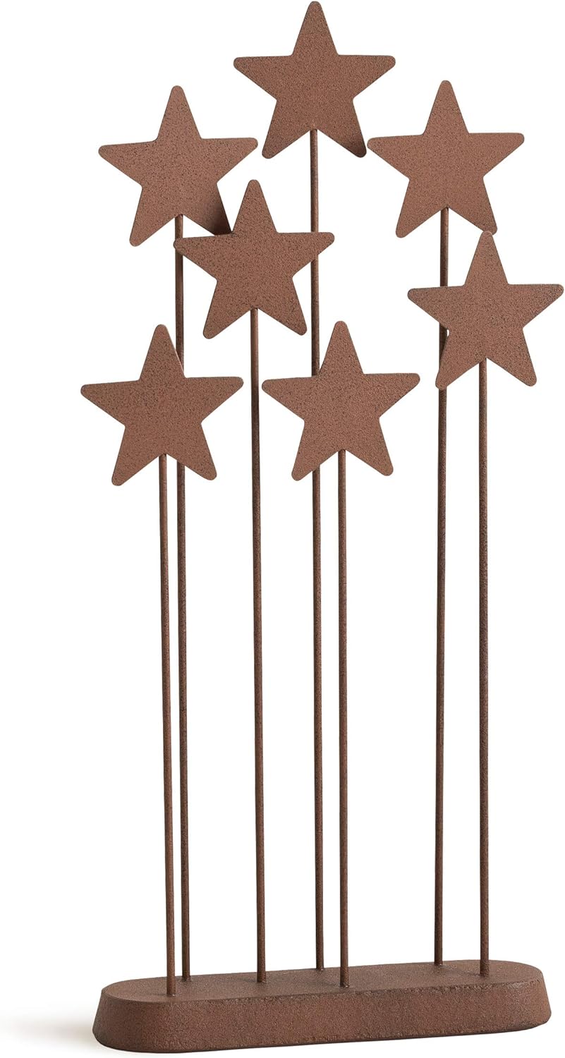Willow Tree Metal Star Backdrop, Designed for Classic Nativity Collection, Stand Rustic Metal Stars Behind Holy Family or Next to Creche, Hand-Painted Accessory